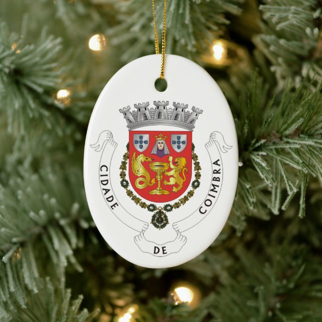Coat of Arms of Coimbra, PORTUGAL Ceramic Tree Decoration (Tree)