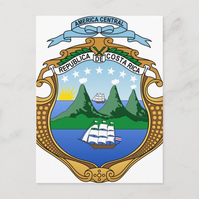 Coat of arms of Costa Rica - Escudo de Costa Rica Postcard (Front)