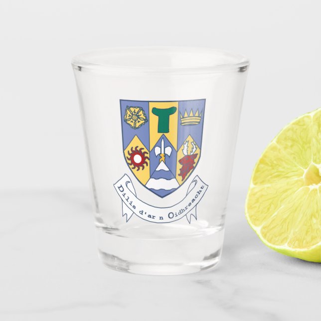 Coat of Arms of County Clare, Ireland Shot Glass (Front)