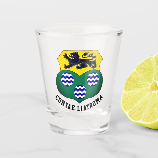 Coat of Arms of County Leitrim, Ireland Shot Glass (Front)