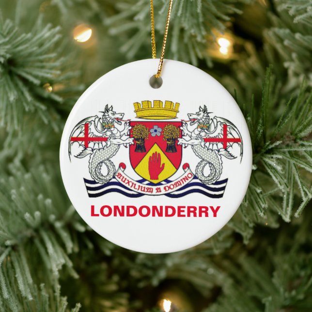 Coat of arms of County Londonderry, N. Ireland Ceramic Tree Decoration (Tree)