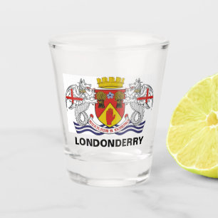 Coat of arms of County Londonderry, N. Ireland Shot Glass
