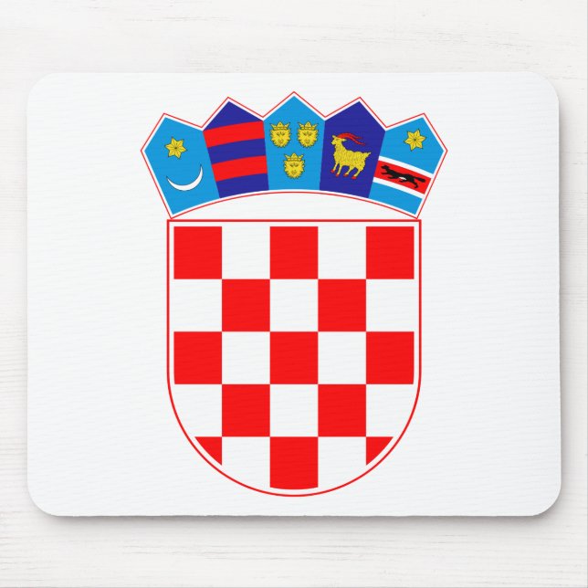 Coat of arms of Croatia, Croatian Emblem, Hrvatska Mouse Mat (Front)