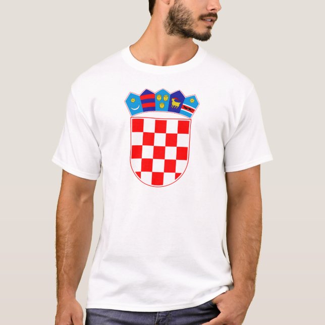 Coat of arms of Croatia, Croatian Emblem, Hrvatska T-Shirt (Front)