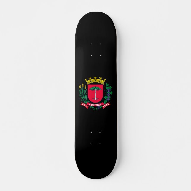 Coat of Arms of Curitiba, Brazil Skateboard (Front)