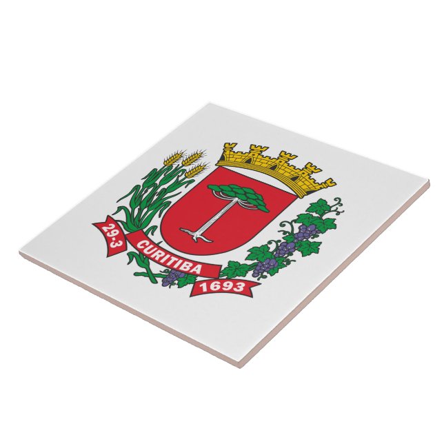Coat of Arms of Curitiba, Brazil Tile (Side)