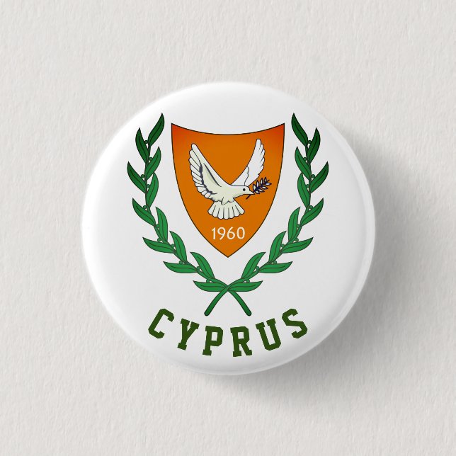 Coat of Arms of CYPRUS 3 Cm Round Badge (Front)