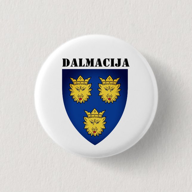 Coat of Arms of Dalmatia, Croatia 3 Cm Round Badge (Front)