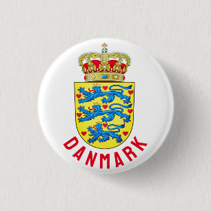 Coat of Arms of Denmark 3 Cm Round Badge