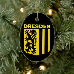 Coat of Arms of Dresden, Germany Ceramic Tree Decoration