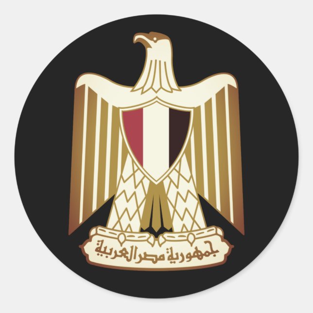 Coat of Arms of Egypt Classic Round Sticker (Front)