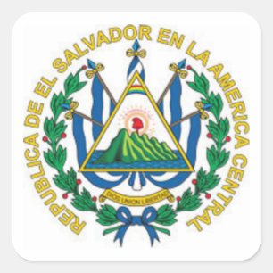 Coat of Arms of El Salvador Square Sticker