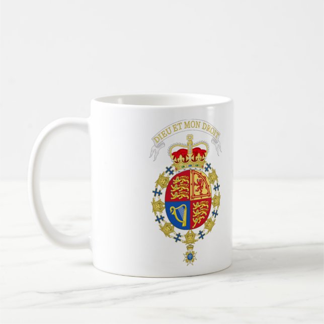 Coat Of Arms Of Elizabeth II Of The United Kingdom Coffee Mug (Left)