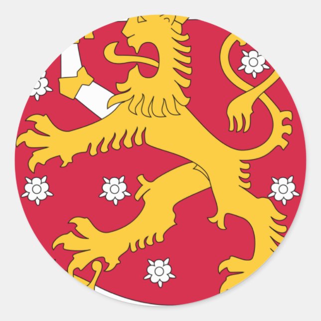 Coat of Arms of Finland - Suomen Vaakuna Classic Round Sticker (Front)