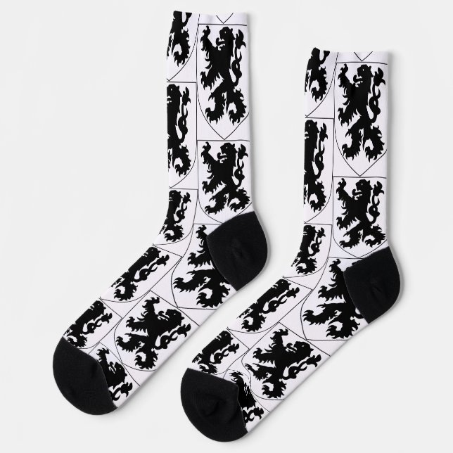 Coat of Arms of Flanders Socks (Left)