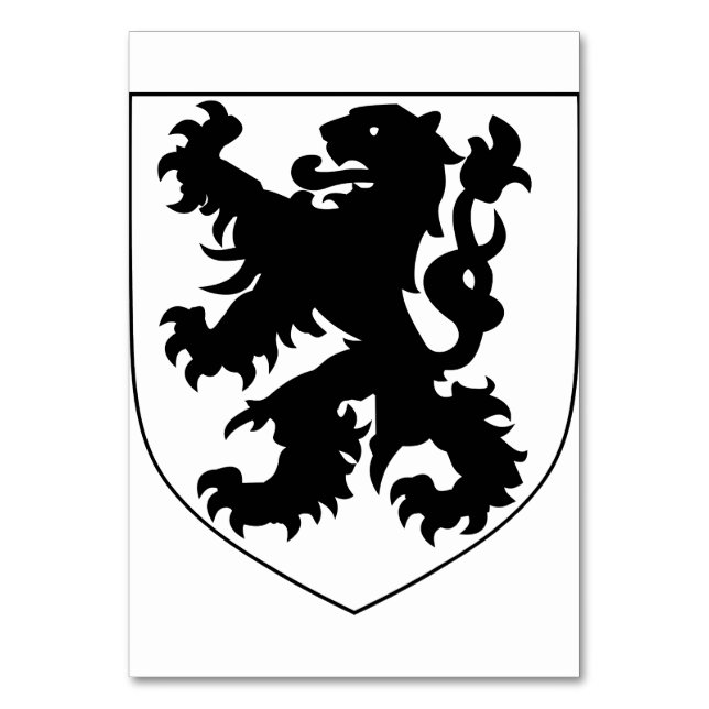 Coat of Arms of Flanders Table Number (Front)