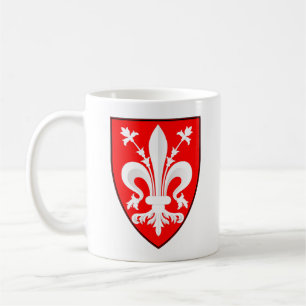 Coat of Arms of Florence Red Florentine Lily Coffee Mug