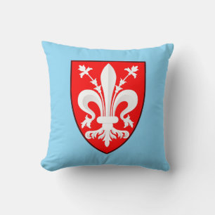 Coat of Arms of Florence Red Florentine Lily Cushion