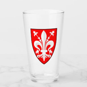 Coat of Arms of Florence Red Florentine Lily Glass