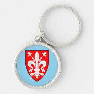 Coat of Arms of Florence Red Florentine Lily Key Ring