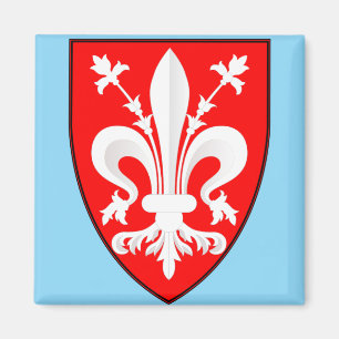 Coat of Arms of Florence Red Florentine Lily Magnet