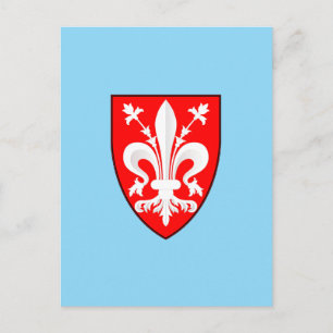 Coat of Arms of Florence Red Florentine Lily Postcard