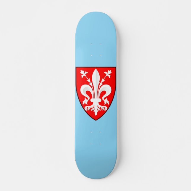 Coat of Arms of Florence Red Florentine Lily  Skateboard (Front)