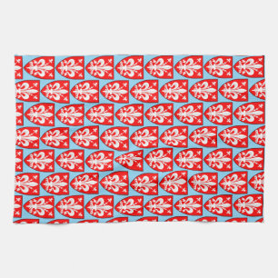 Coat of Arms of Florence Red Florentine Lily Tea Towel