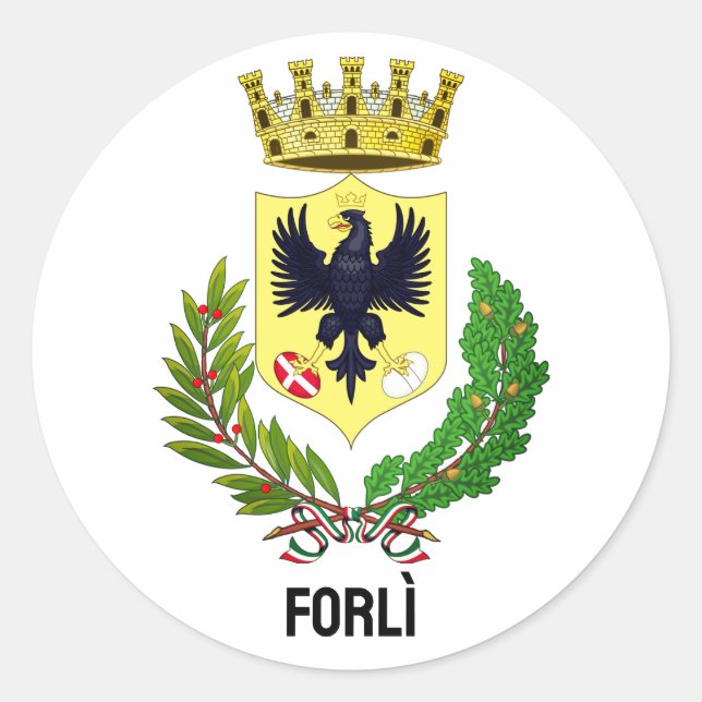 Coat of arms of Forlì, ITALY Classic Round Sticker (Front)