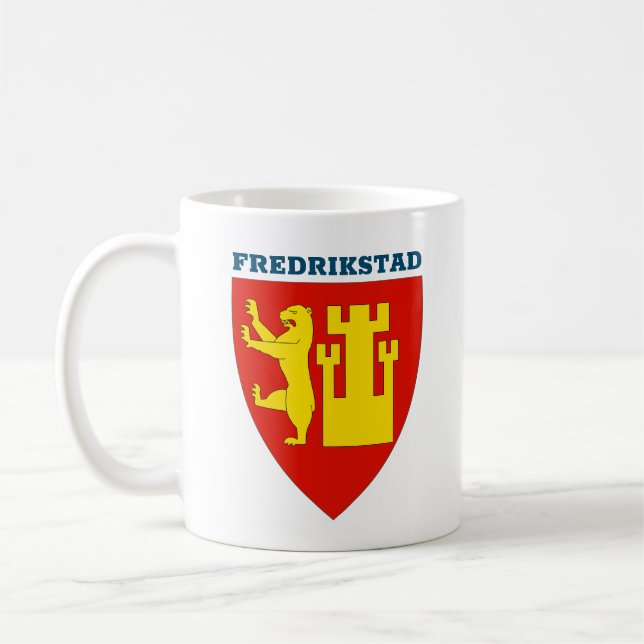 Coat of Arms of Fredrikstad, Norway Coffee Mug (Left)