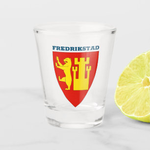 Coat of Arms of Fredrikstad, Norway Shot Glass