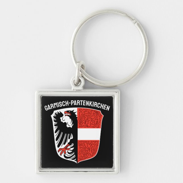 Coat of Arms of Garmisch-Partenkirchen, Germany Key Ring (Front)