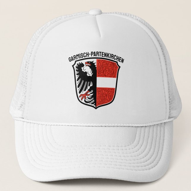 Coat of Arms of Garmisch-Partenkirchen, Germany Trucker Hat (Front)