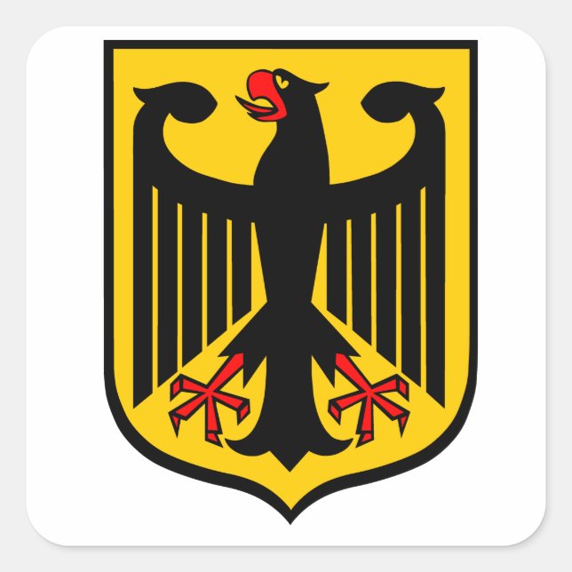 Coat of Arms of Germany. Square Sticker (Front)