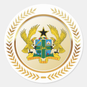 Coat of Arms of Ghana Classic Round Sticker