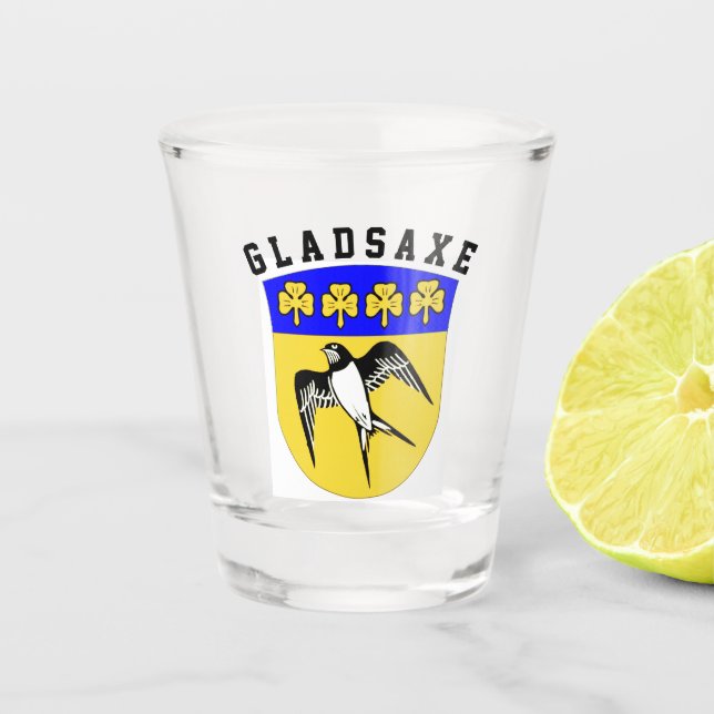 Coat of Arms of Gladsaxe, Denmark Shot Glass (Front)