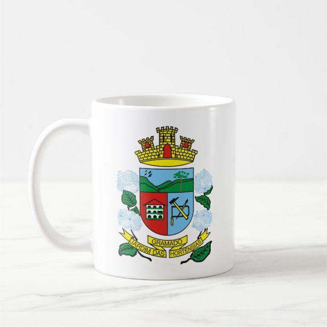 Coat of Arms of Gramado, Rio Grande do Sul (BR) Coffee Mug (Left)