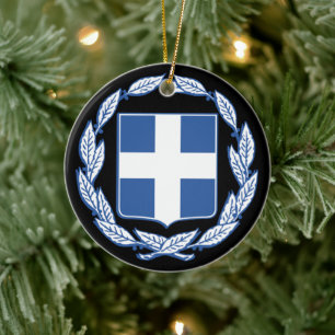 Coat of arms of Greece Ceramic Tree Decoration
