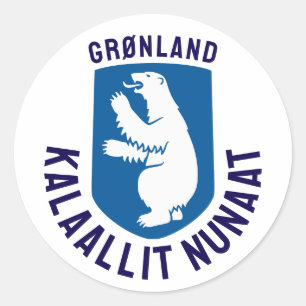 Coat of Arms of Greenland - names added Classic Round Sticker