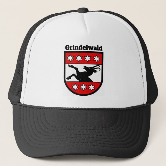 Coat of Arms of Grindelwald, Switzerland Trucker Hat (Front)
