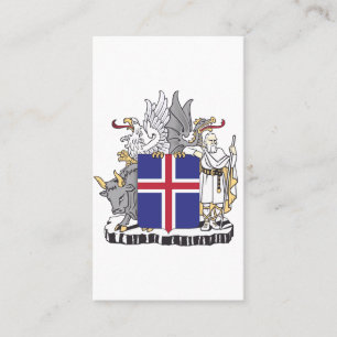 Coat of Arms of Iceland Mythical Guardians Art Business Card
