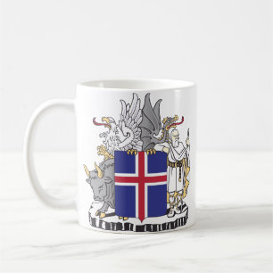 Coat of Arms of Iceland Mythical Guardians Art Coffee Mug