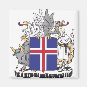Coat of Arms of Iceland Mythical Guardians Art Magnet