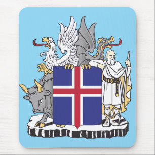 Coat of Arms of Iceland Mythical Guardians Art Mouse Mat