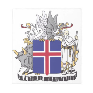 Coat of Arms of Iceland Mythical Guardians Art Notepad