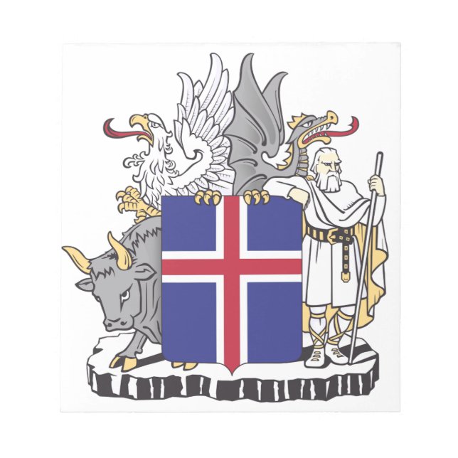 Coat of Arms of Iceland Mythical Guardians Art Notepad (Front)