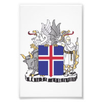 Coat of Arms of Iceland Mythical Guardians Art