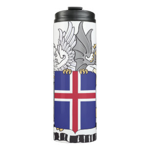 Coat of Arms of Iceland Mythical Guardians Art Thermal Tumbler