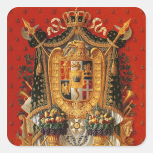 Coat of Arms of Italy, design for a tapestry Square Sticker