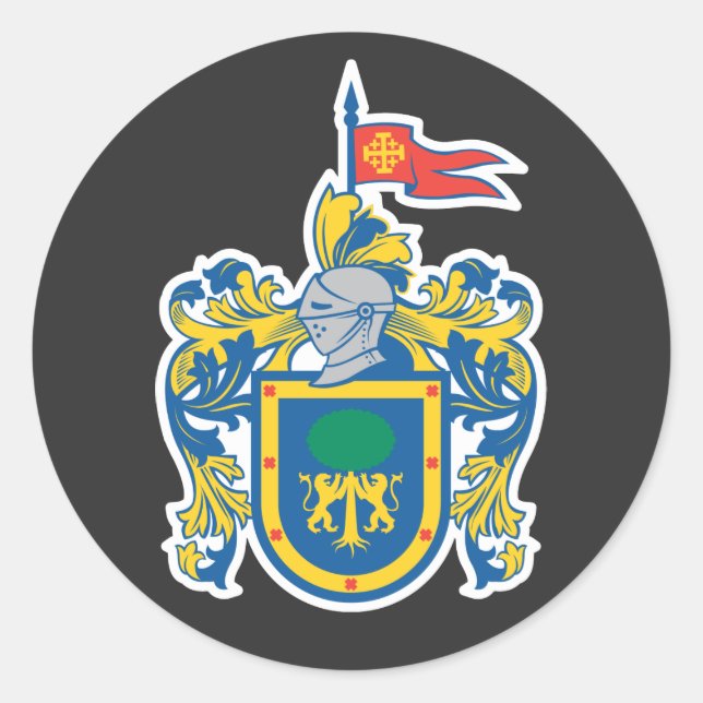 Coat of Arms of Jalisco, Mexico Classic Round Sticker (Front)